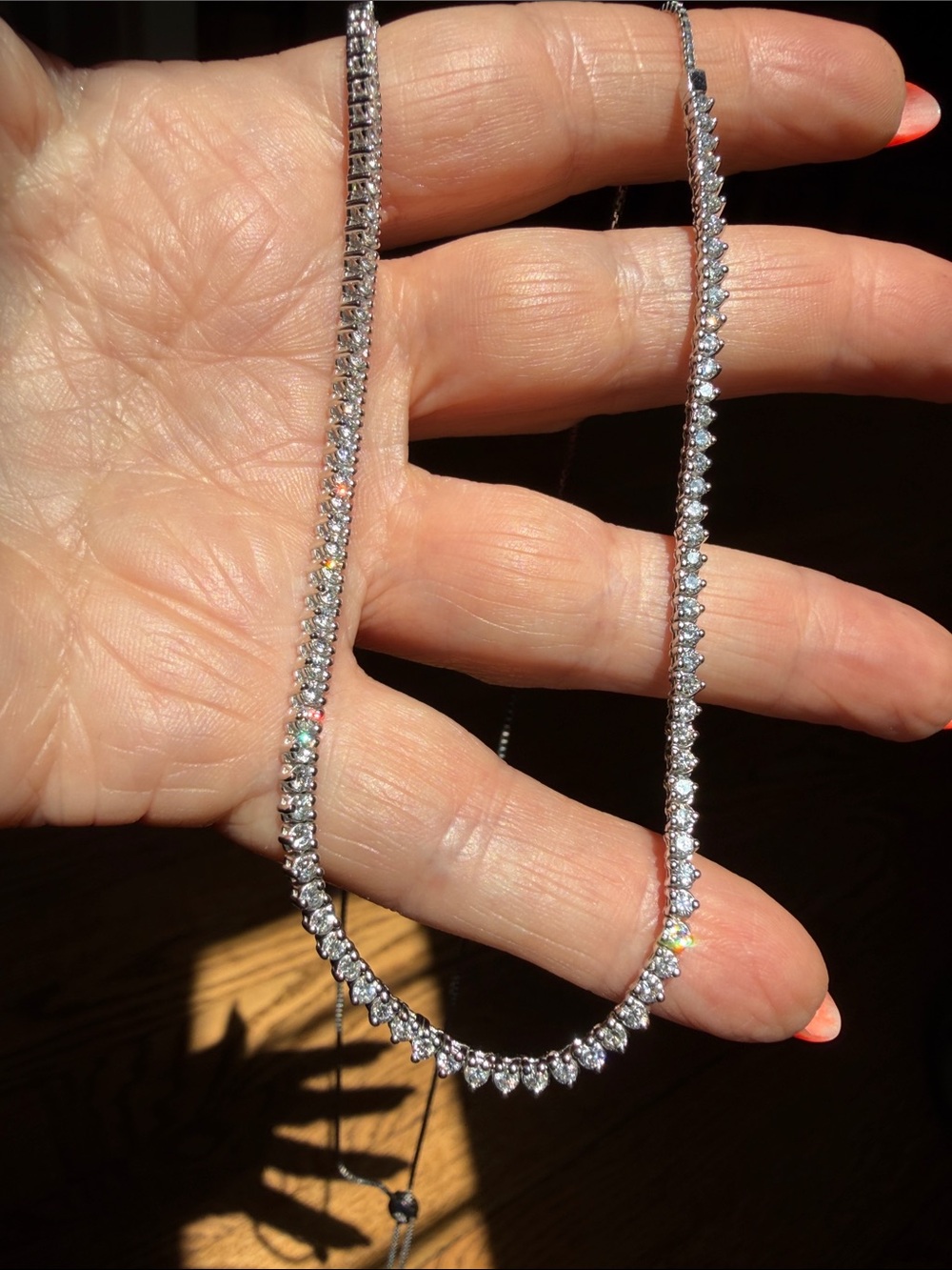 14k gold and diamond adjustable necklace
